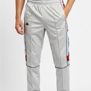 Kappa Men's Light Gray Joggers with Red and Blue Accents